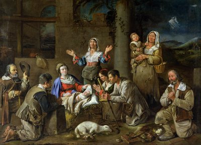 Aanbidding van de herders, c.1659 door Jean Michelin